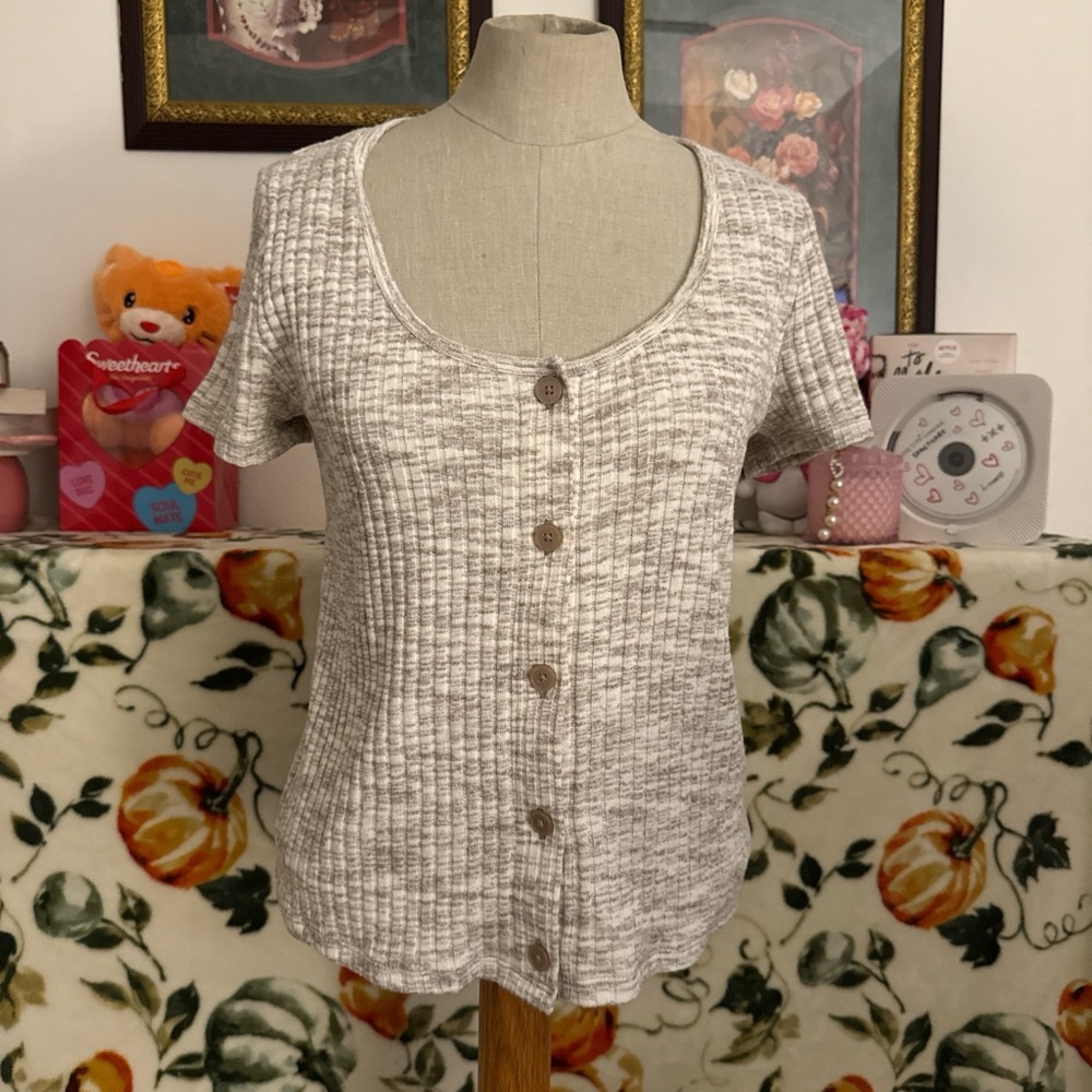 Grey button up